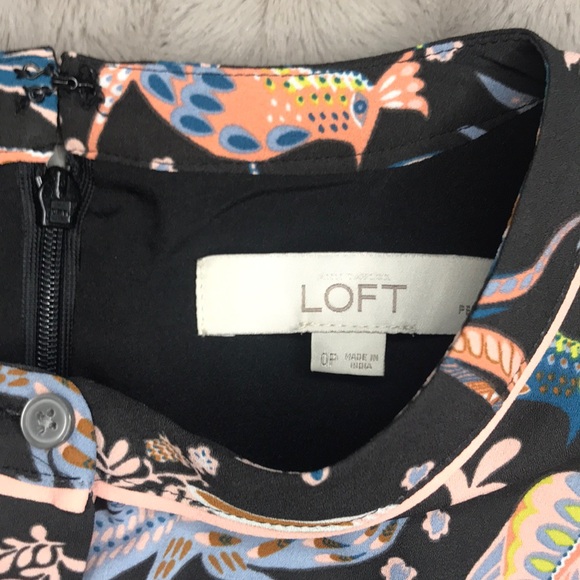 Loft Petite Birds Pattern Long Sleeved Size OP. - Picture 5 of 7